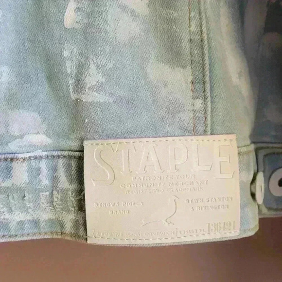 NEW Staple Pigeon Light Blue Denim Jacket Men's Size 3XL Lobg Sleeve - Picture 5 of 16